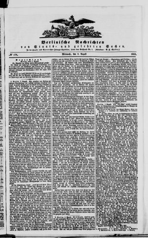 Berlinische Nachrichten von Staats- und gelehrten Sachen vom 03.08.1853