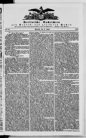 Berlinische Nachrichten von Staats- und gelehrten Sachen vom 10.08.1853