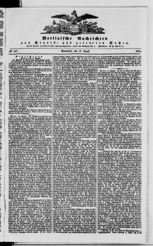 Berlinische Nachrichten von Staats- und gelehrten Sachen vom 13.08.1853