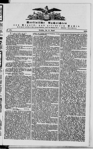 Berlinische Nachrichten von Staats- und gelehrten Sachen on Aug 16, 1853