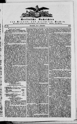Berlinische Nachrichten von Staats- und gelehrten Sachen on Sep 3, 1853