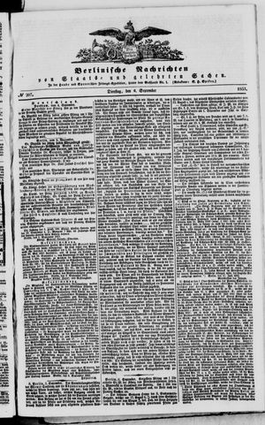 Berlinische Nachrichten von Staats- und gelehrten Sachen vom 06.09.1853