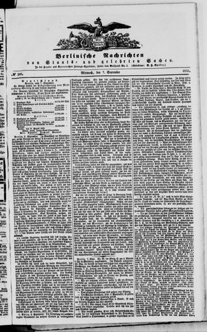 Berlinische Nachrichten von Staats- und gelehrten Sachen vom 07.09.1853