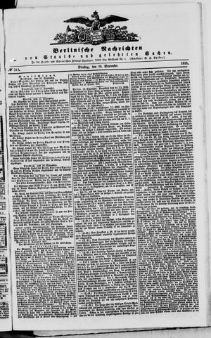 Berlinische Nachrichten von Staats- und gelehrten Sachen vom 13.09.1853