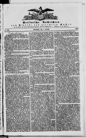 Berlinische Nachrichten von Staats- und gelehrten Sachen on Oct 1, 1853