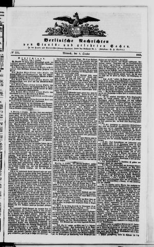 Berlinische Nachrichten von Staats- und gelehrten Sachen vom 05.10.1853