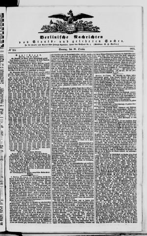 Berlinische Nachrichten von Staats- und gelehrten Sachen on Oct 30, 1853