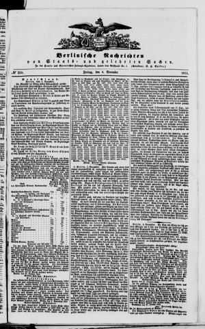 Berlinische Nachrichten von Staats- und gelehrten Sachen vom 04.11.1853