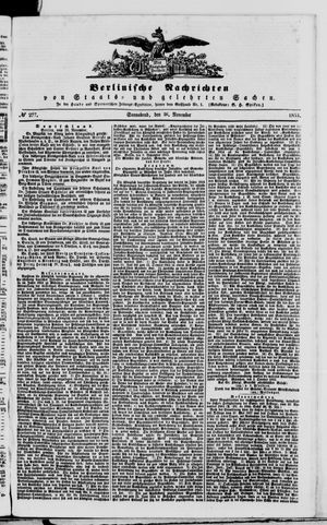 Berlinische Nachrichten von Staats- und gelehrten Sachen vom 26.11.1853
