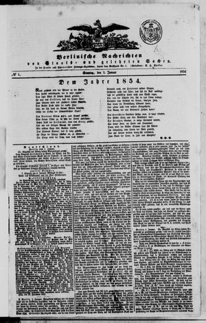 Berlinische Nachrichten von Staats- und gelehrten Sachen vom 01.01.1854
