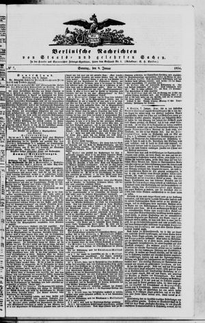 Berlinische Nachrichten von Staats- und gelehrten Sachen vom 08.01.1854