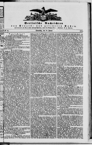 Berlinische Nachrichten von Staats- und gelehrten Sachen vom 19.01.1854