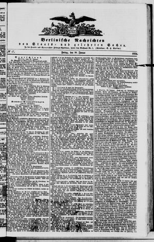 Berlinische Nachrichten von Staats- und gelehrten Sachen on Jan 20, 1854