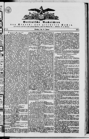 Berlinische Nachrichten von Staats- und gelehrten Sachen vom 24.01.1854