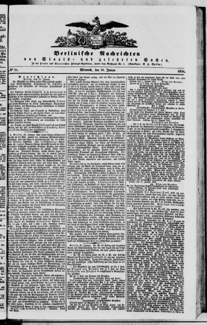 Berlinische Nachrichten von Staats- und gelehrten Sachen vom 25.01.1854