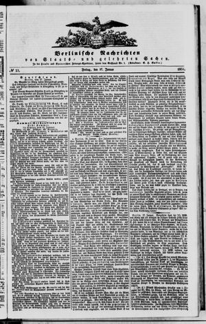 Berlinische Nachrichten von Staats- und gelehrten Sachen vom 27.01.1854