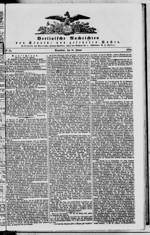 Berlinische Nachrichten von Staats- und gelehrten Sachen on Jan 28, 1854