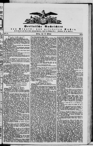 Berlinische Nachrichten von Staats- und gelehrten Sachen on Feb 24, 1854