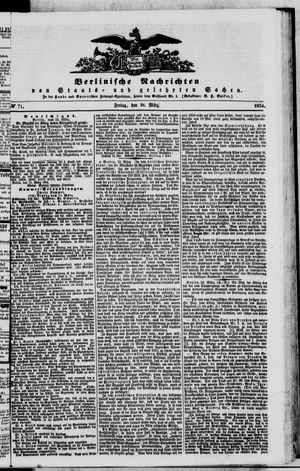 Berlinische Nachrichten von Staats- und gelehrten Sachen vom 24.03.1854