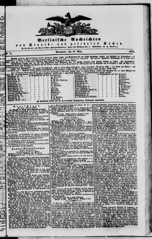 Berlinische Nachrichten von Staats- und gelehrten Sachen on Mar 25, 1854