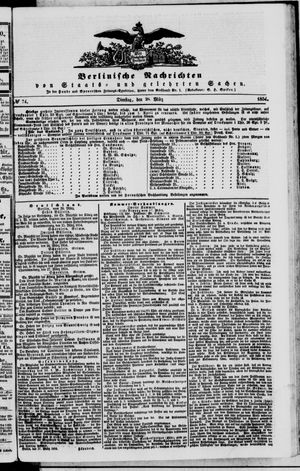 Berlinische Nachrichten von Staats- und gelehrten Sachen vom 28.03.1854