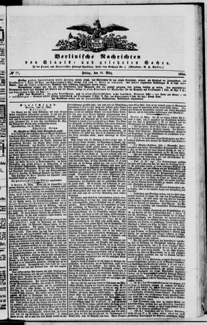 Berlinische Nachrichten von Staats- und gelehrten Sachen vom 31.03.1854