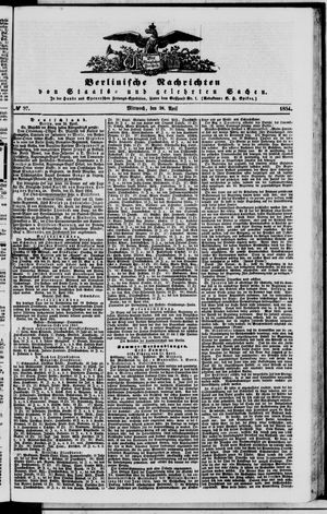 Berlinische Nachrichten von Staats- und gelehrten Sachen vom 26.04.1854