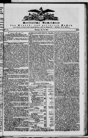Berlinische Nachrichten von Staats- und gelehrten Sachen vom 30.04.1854