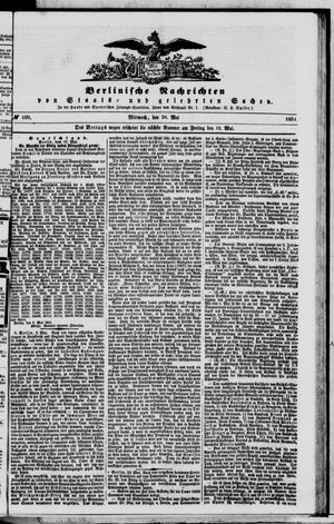 Berlinische Nachrichten von Staats- und gelehrten Sachen on May 10, 1854