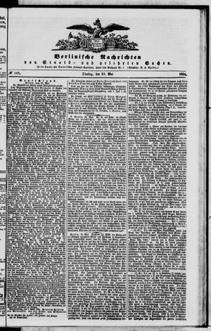 Berlinische Nachrichten von Staats- und gelehrten Sachen vom 23.05.1854