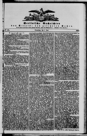 Berlinische Nachrichten von Staats- und gelehrten Sachen vom 01.06.1854