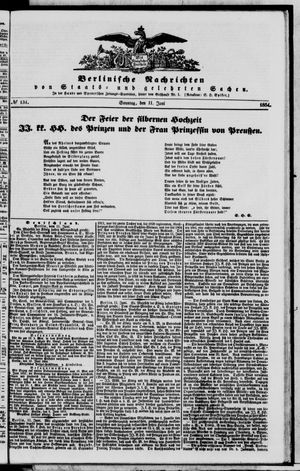 Berlinische Nachrichten von Staats- und gelehrten Sachen vom 11.06.1854