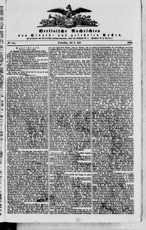 Berlinische Nachrichten von Staats- und gelehrten Sachen vom 06.07.1854