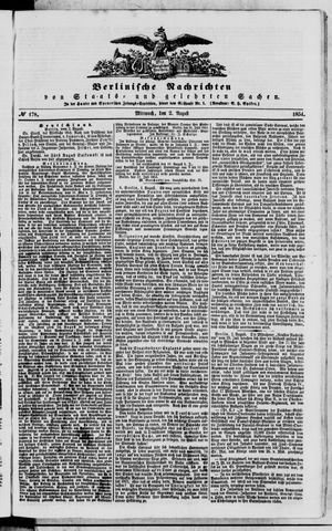 Berlinische Nachrichten von Staats- und gelehrten Sachen vom 02.08.1854