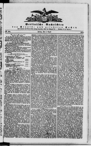 Berlinische Nachrichten von Staats- und gelehrten Sachen vom 04.08.1854