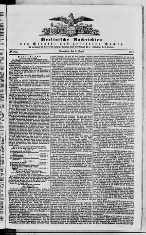 Berlinische Nachrichten von Staats- und gelehrten Sachen vom 05.08.1854