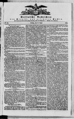 Berlinische Nachrichten von Staats- und gelehrten Sachen on Aug 15, 1854