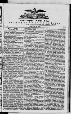 Berlinische Nachrichten von Staats- und gelehrten Sachen vom 29.08.1854