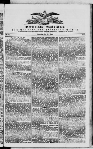 Berlinische Nachrichten von Staats- und gelehrten Sachen on Aug 31, 1854