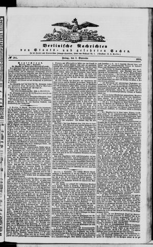 Berlinische Nachrichten von Staats- und gelehrten Sachen vom 01.09.1854