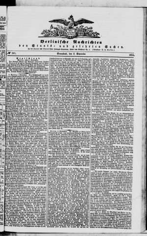 Berlinische Nachrichten von Staats- und gelehrten Sachen on Sep 2, 1854