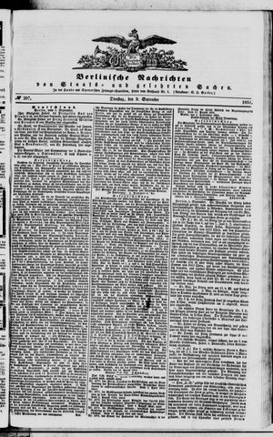 Berlinische Nachrichten von Staats- und gelehrten Sachen on Sep 5, 1854