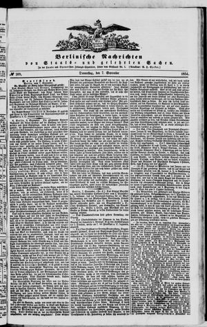 Berlinische Nachrichten von Staats- und gelehrten Sachen on Sep 7, 1854