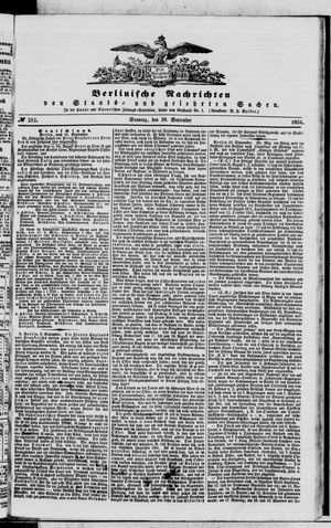 Berlinische Nachrichten von Staats- und gelehrten Sachen vom 10.09.1854