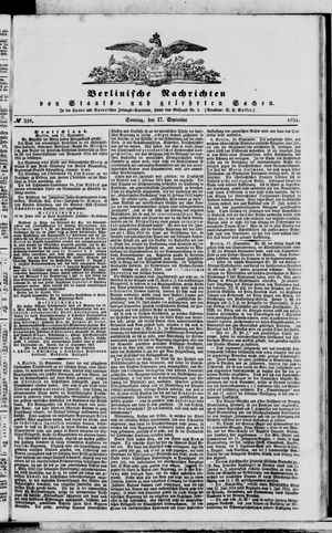 Berlinische Nachrichten von Staats- und gelehrten Sachen vom 17.09.1854