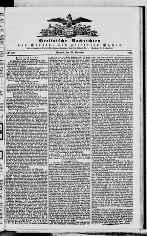 Berlinische Nachrichten von Staats- und gelehrten Sachen on Sep 20, 1854