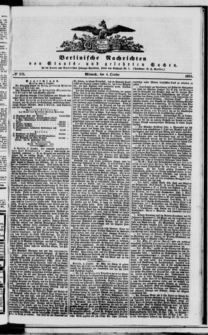Berlinische Nachrichten von Staats- und gelehrten Sachen vom 04.10.1854