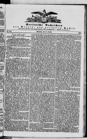 Berlinische Nachrichten von Staats- und gelehrten Sachen vom 11.10.1854