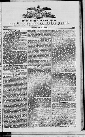 Berlinische Nachrichten von Staats- und gelehrten Sachen vom 12.10.1854
