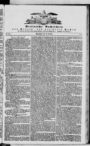 Berlinische Nachrichten von Staats- und gelehrten Sachen on Oct 14, 1854